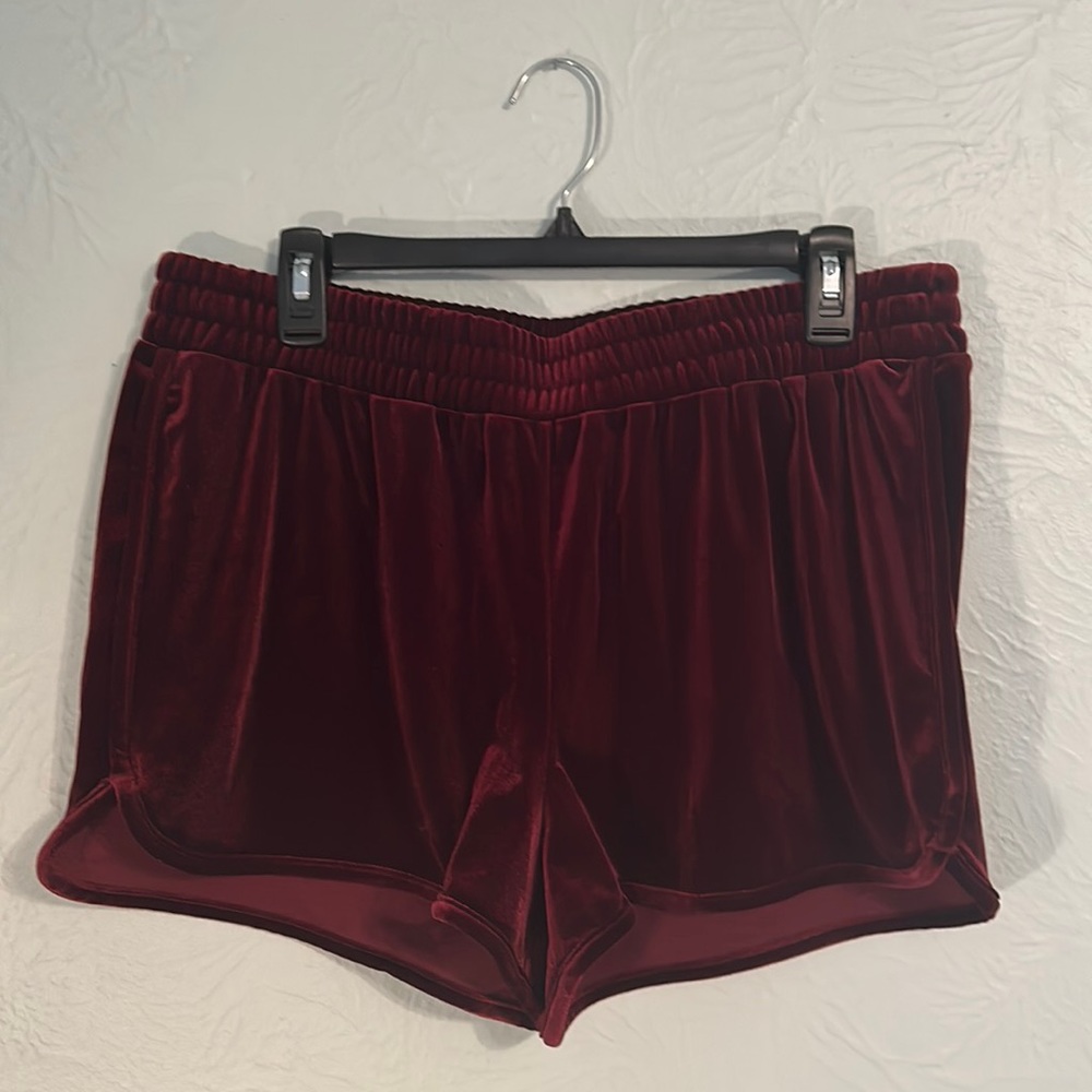 Mossimo Supply Co. Women's High Waist Velvet Shorts - Burgundy
